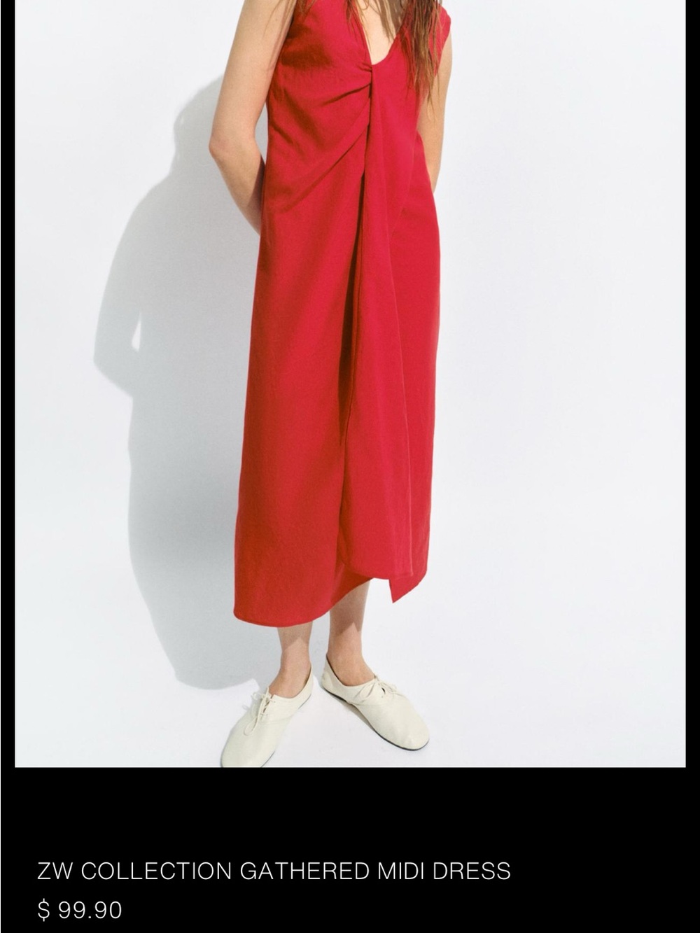 Zara Gathered Midi Dress